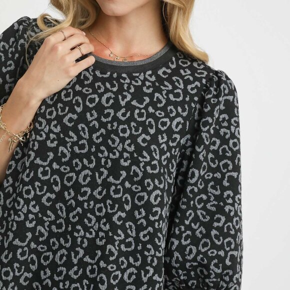 Umgee‎ Leopard Print Jacquard Mini Dress - Picture 5 of 5